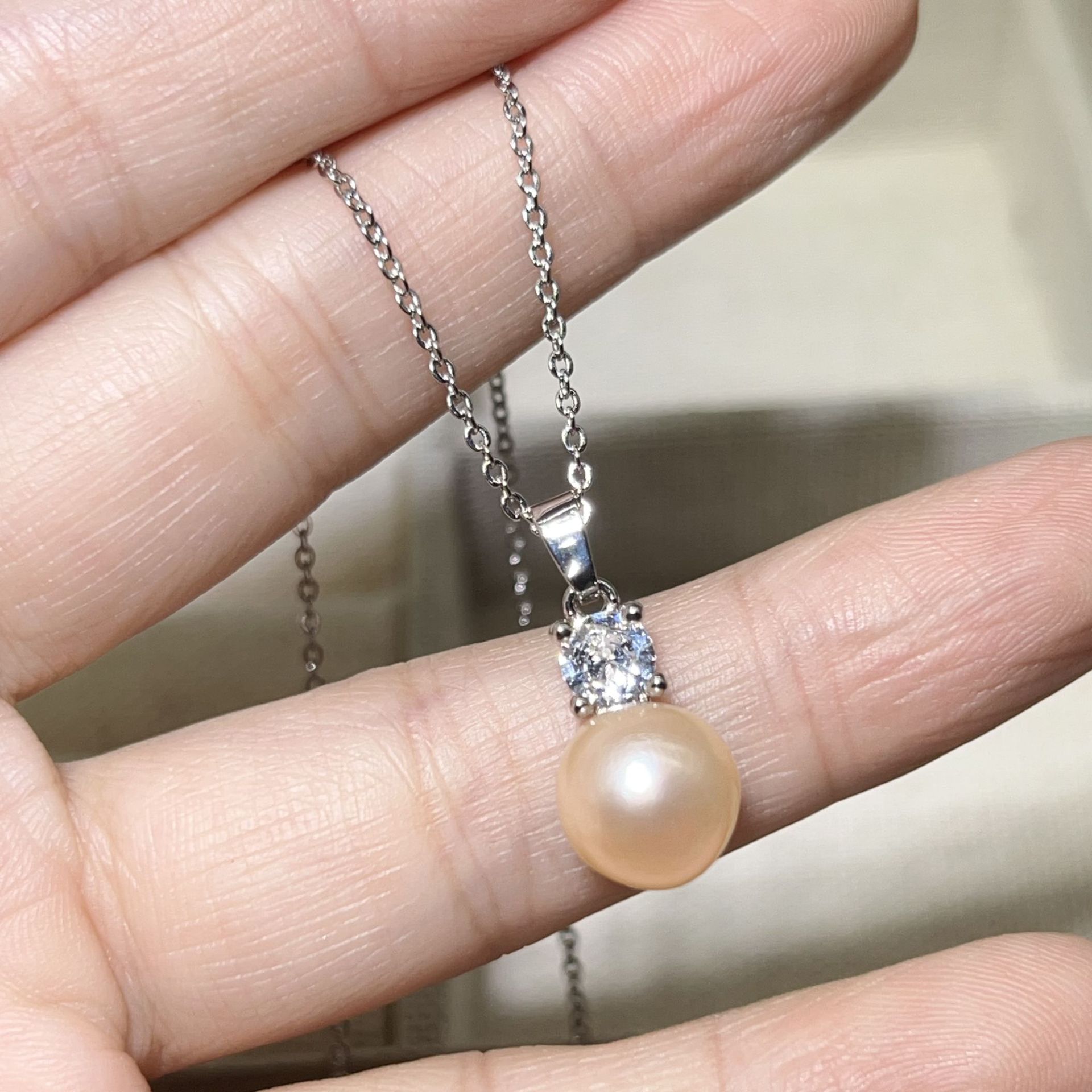 Princess 925 Silver Needle Earrings Natural Freshwater Pearl 7-8mm Surface Basically Flawless Earrings Small Batch Sample