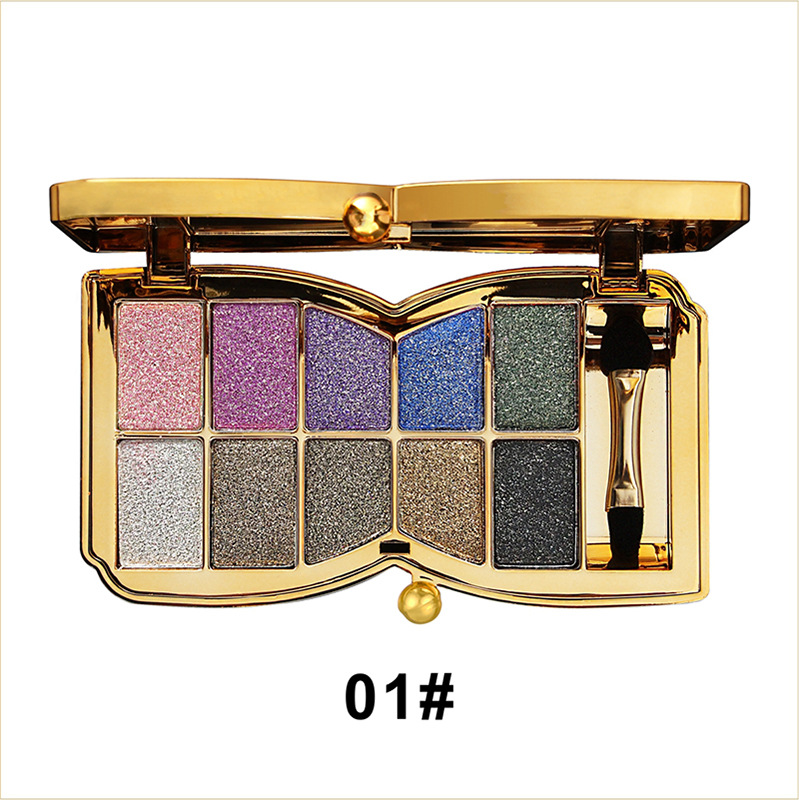 Vini Bear 10-Color Explosive Shimmer Eyeshadow Shimmer All the Way Fine Non-Flying Powder Beginner