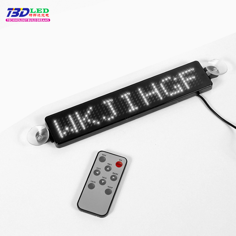 LED In-Car Strip Display, English-Language Remote-Controlled Advertising Screen, Rear Window LED In-Car Display