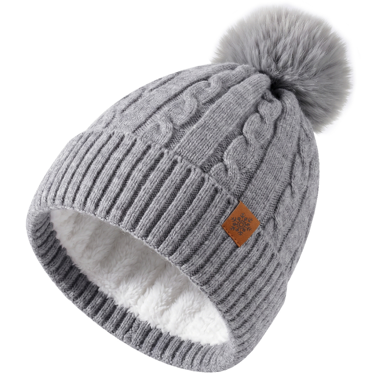 Knitted Hat Autumn Winter Women's Cold-Proof Warm Earflap Solid Color Outdoor Warm Earflap Hat