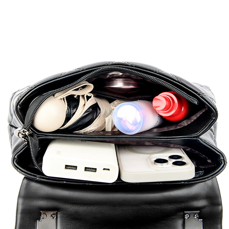 Diamond Stitch Embroidery Bag Women's 2025 New Casual Crossbody Bag Simple Soft Leather Handbag