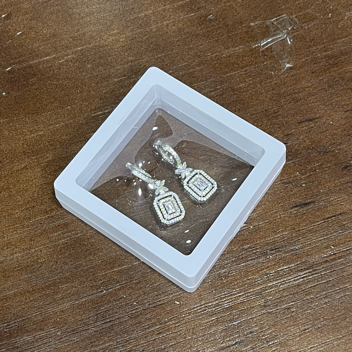 Velvet packaging 8.2*8.2 silver polishing cloth packaging gift box ring necklace earring box adjuster