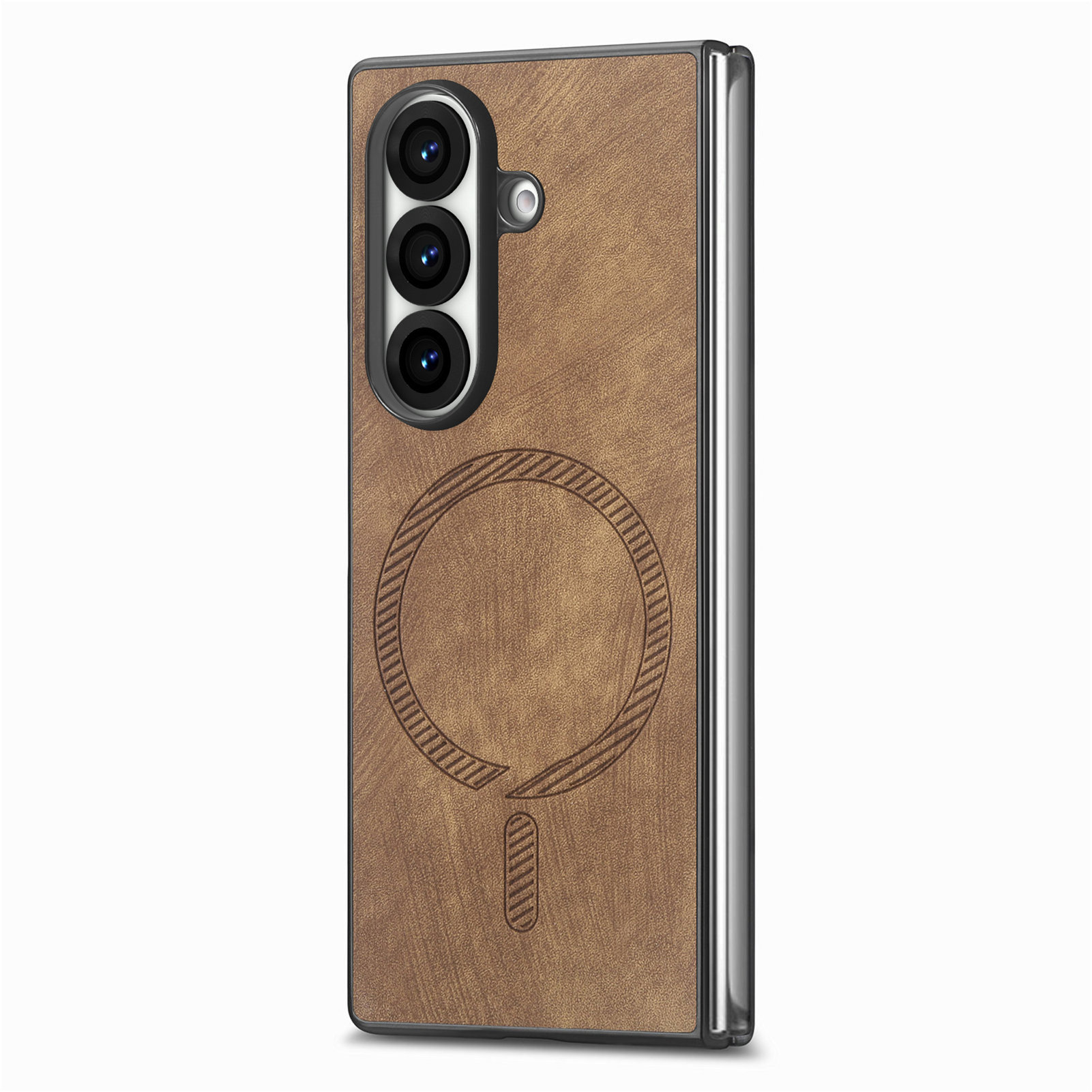 For Samsung Z Fold7 folding screen phone case Z Fold6 skin feel magnetic leather texture folding protective case