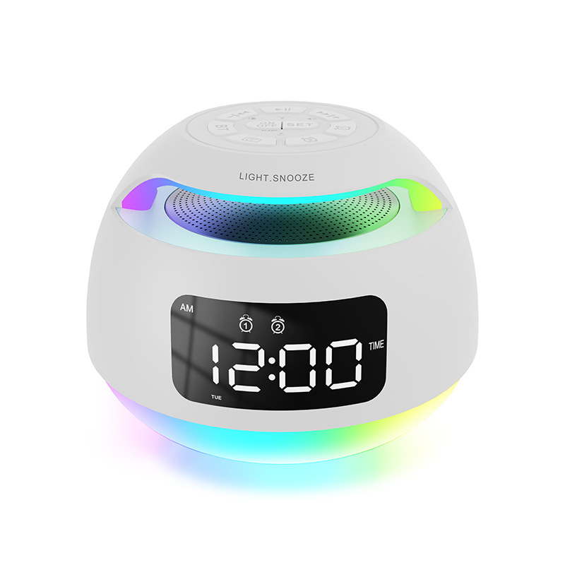 New LED Bluetooth Speaker Clock with Radio, Student Desktop Fantasy Atmosphere Light Electronic Clock