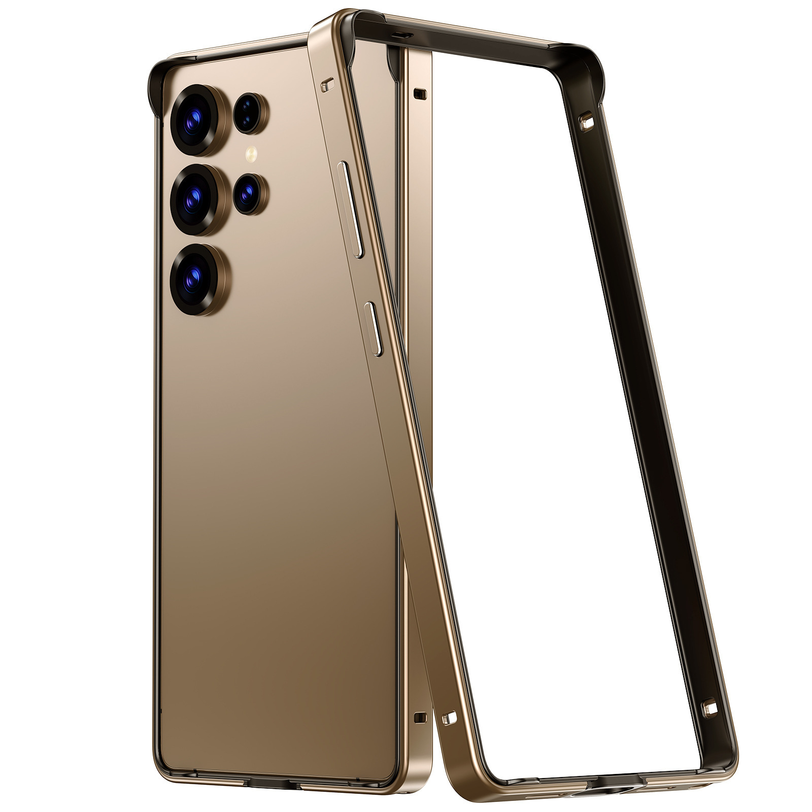 Convex corner silicone metal frame for Samsung Galaxy S26 Ultra phone case four-corner anti-fall S26 frame