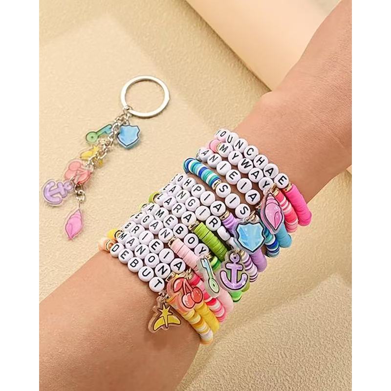Concert Fan Peripheral Inspiration Friendship Polymer Clay Bracelet Shell Infinite Key Guardian Shield Keychain Accessory