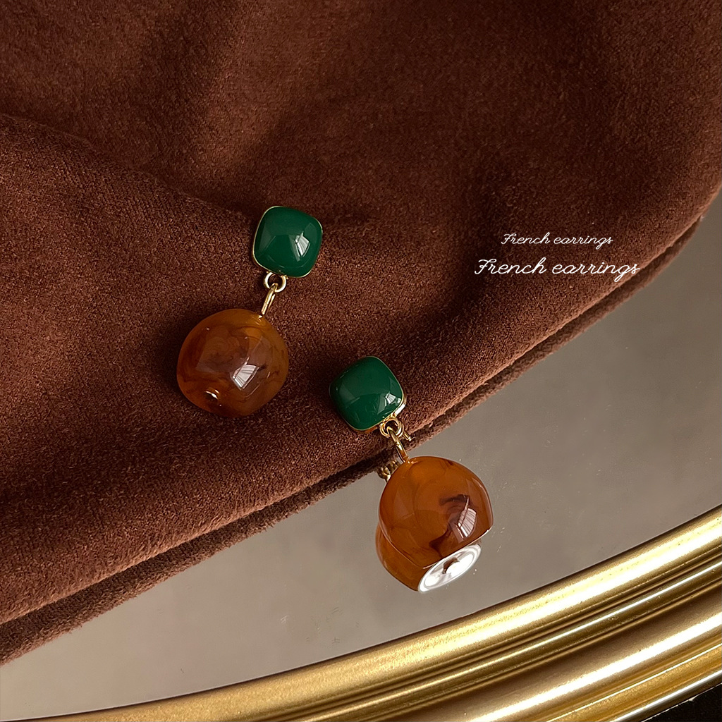Vintage style elegant silver-plated needle earrings heavy work exaggerated earrings