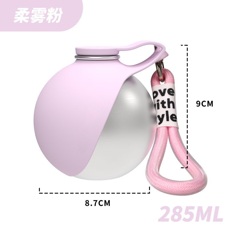 New Pet Supplies Stainless Steel Water Bottle Round Outdoor Water Cup Portable Foldable Cat Dog Water Dispenser