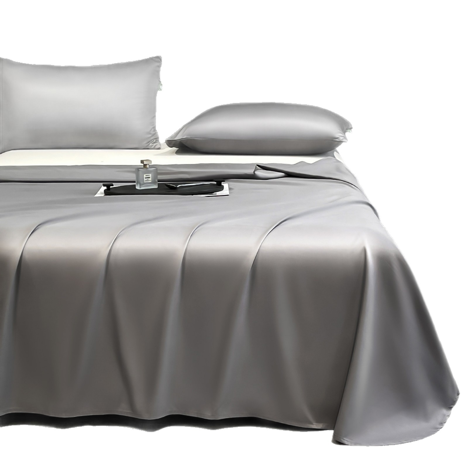 2026 new summer cool ice silk bed sheet single piece student dormitory solid color bare sleep quilt single pillowcase three-piece set