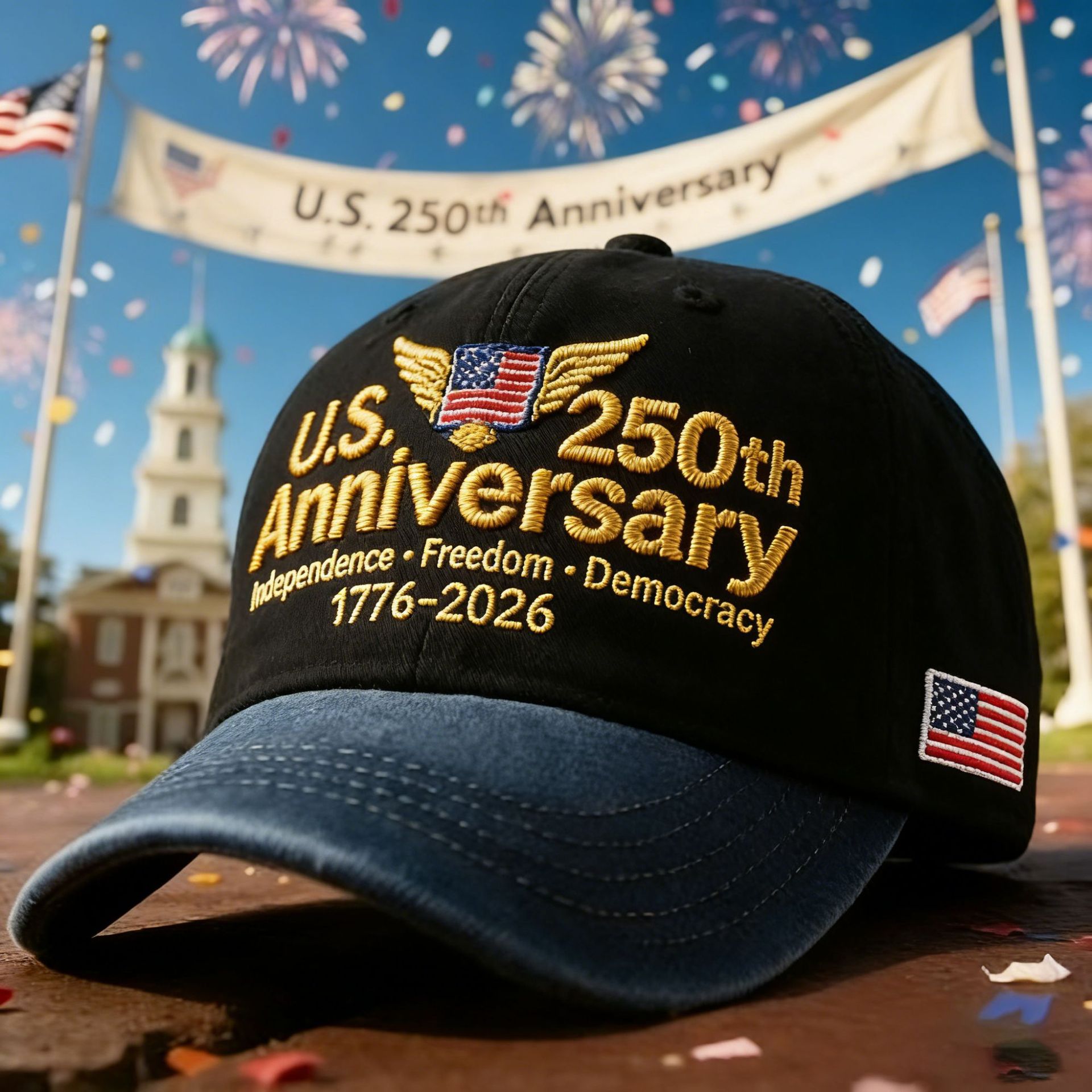 New US 250th Anniversary Cap Embroidered Hat