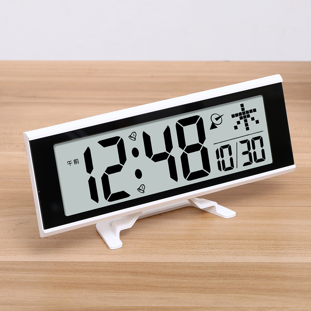 LCD radio-controlled clock, Japanese automatic time-setting radio-controlled clock, desktop silent snooze electronic alarm clock, electronic clock