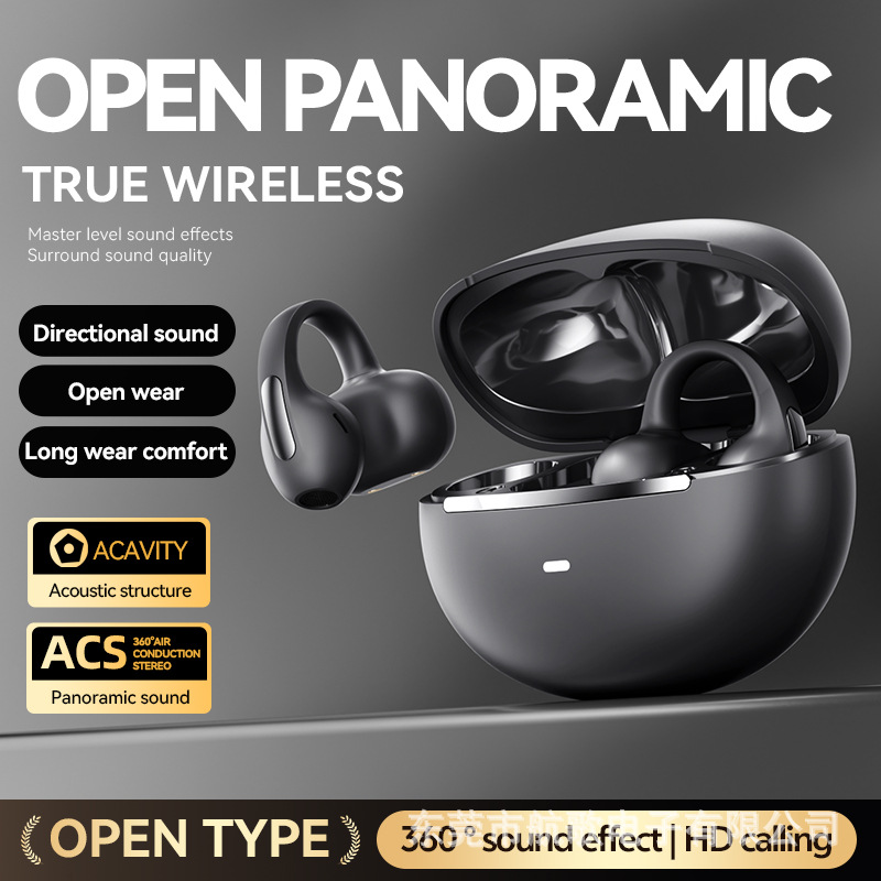 2025 new ear-clip wireless Bluetooth earphones M136 stereo sound effect noise-canceling sports running earphones