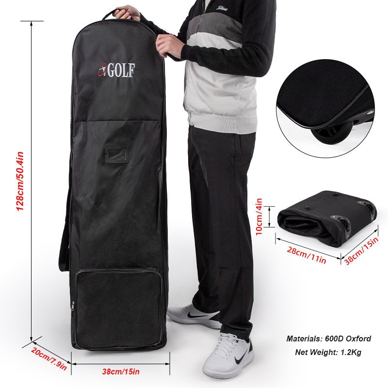 Golf travel bag, checked bag, wheeled golf bag cover, Malbon golf