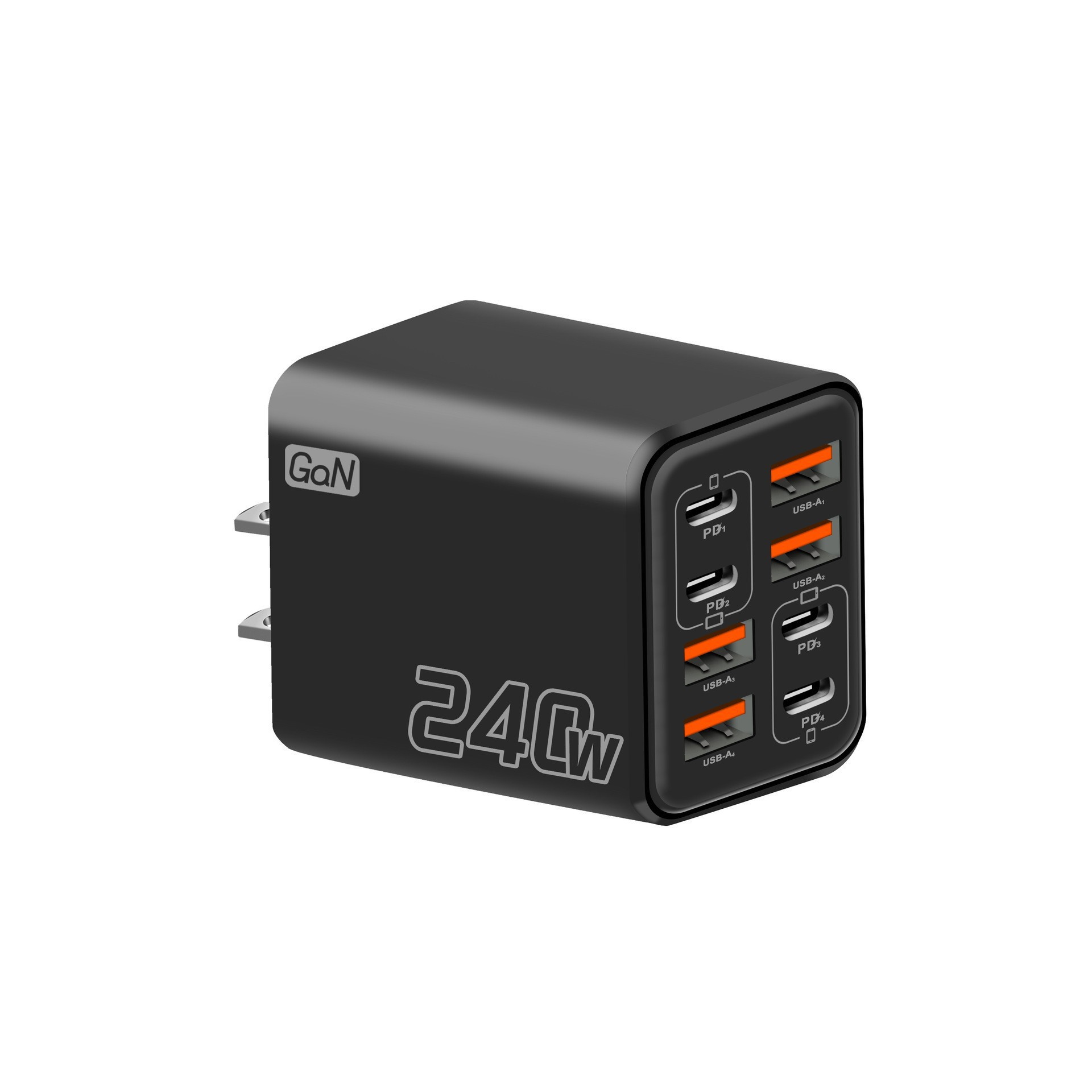 New 240W multi-port charger 4USB+4Type-C UK standard PD phone adapter