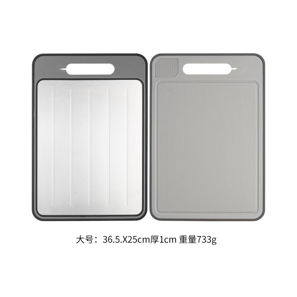 Multifunctional Double-Sided Quick Thawing Aluminum Alloy Spray Paint Double-Sided Cutting Board with Knife Sharpener Double-Sided Grinding Chopping Board