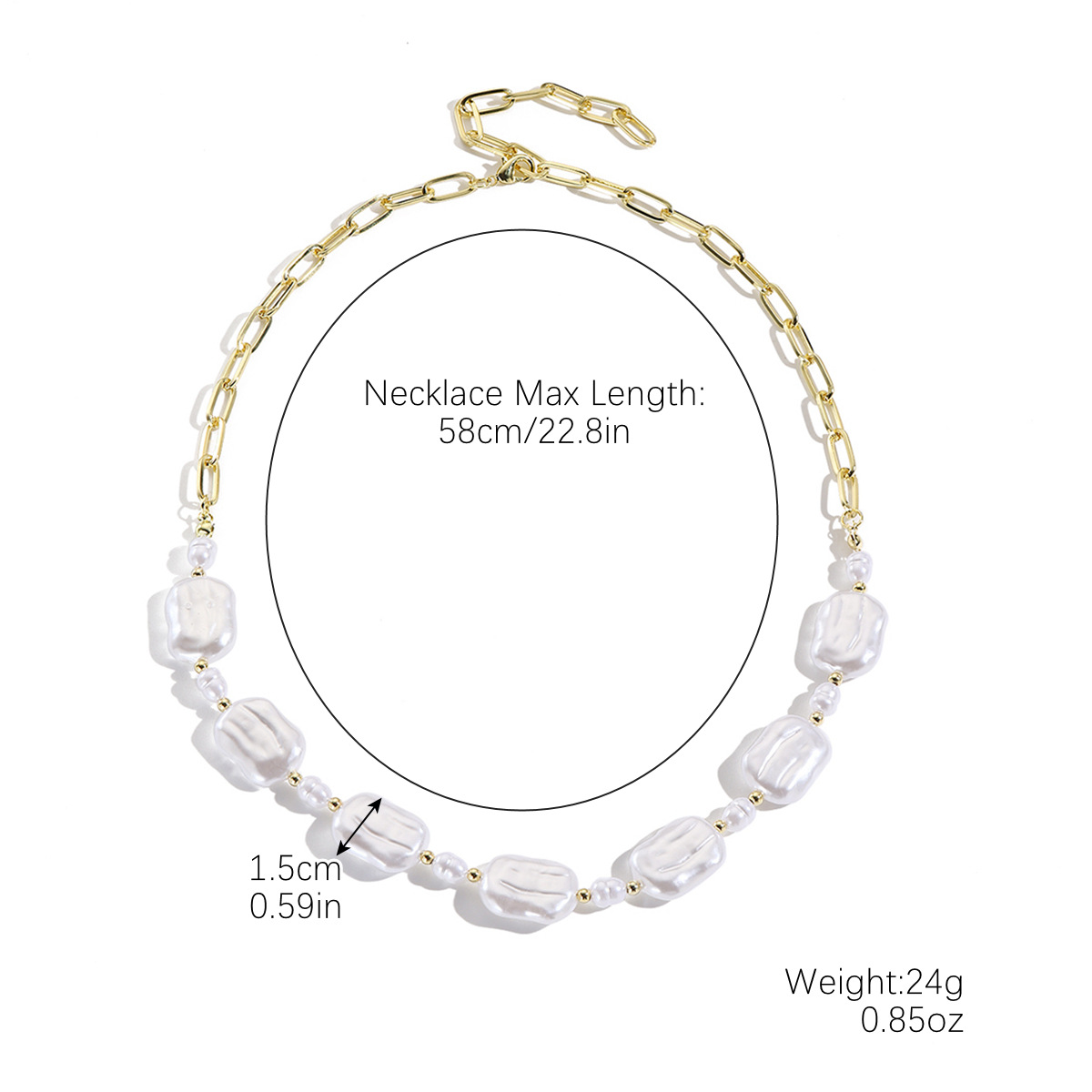 Jewelry stacked pearl necklace women exaggerated baroque pearl pendant collarbone chain