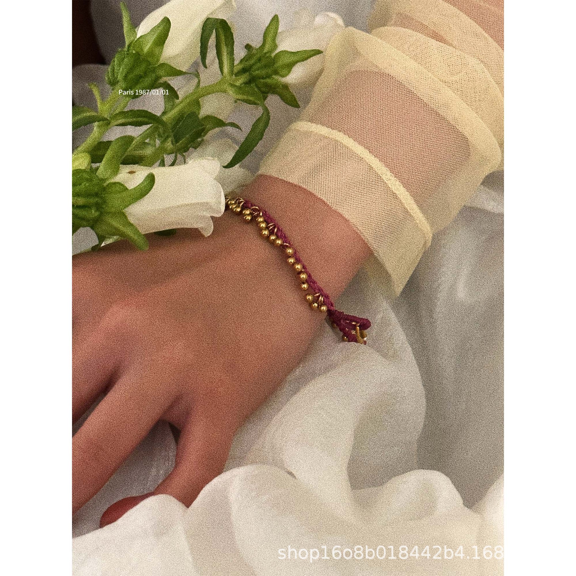 301 South France Workshop Vacation Beach One Day Dried Rose Color Metal Color Stable Hand Weaving m8-11
