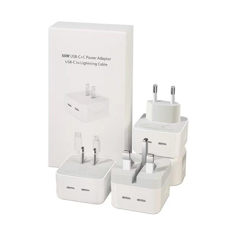 Applicable Apple Charger Mobile 35W European Standard Charging Head Dual Port PD50W British Standard Fast Charging Head Set