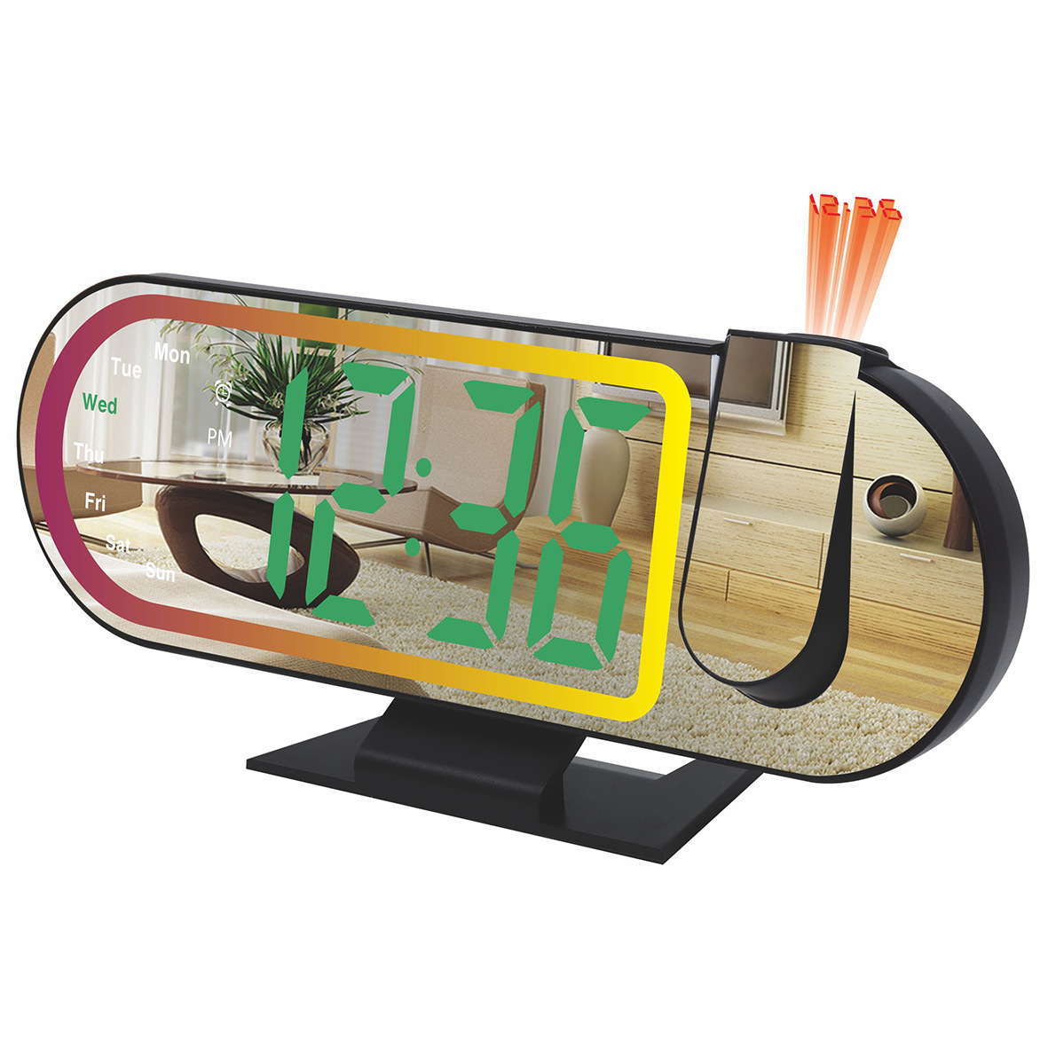 New Colorful Clock Living Room Clock Large Screen LED Digital Alarm Clock Timer Mirror Electronic Clock