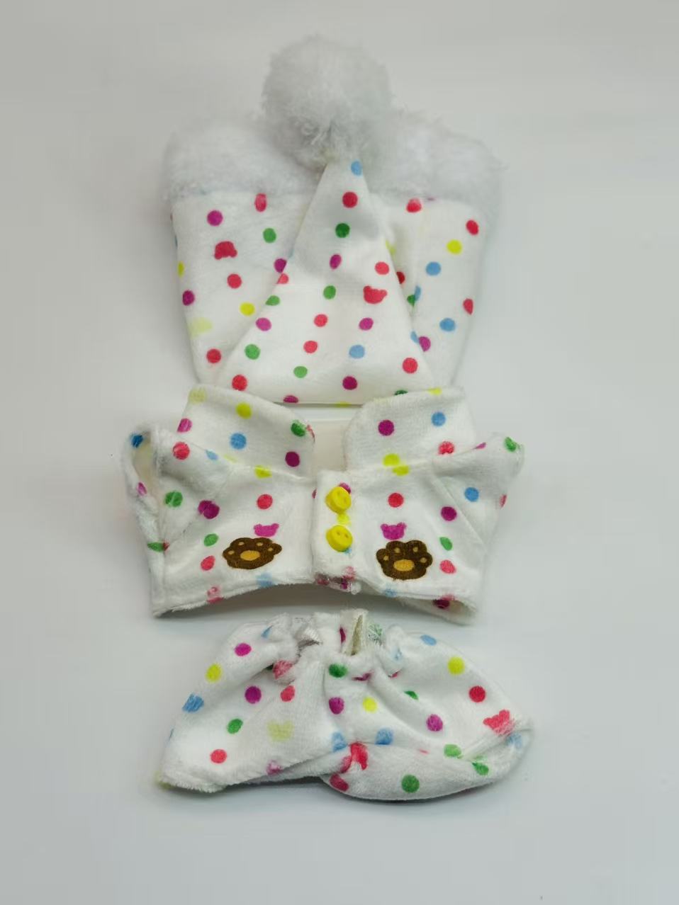 New 10cm doll clothes bear set polka dot pajama set Hello Kitty Labubu outfit doll clothes
