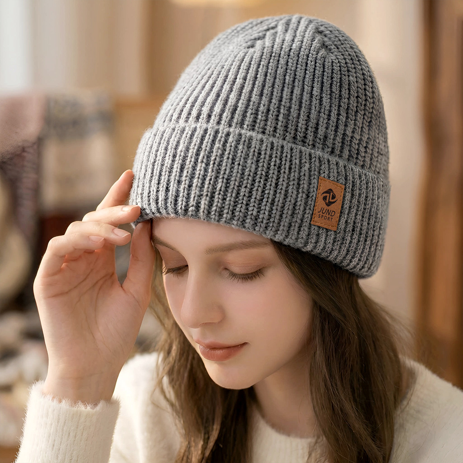 Knitted Hat Winter Men and Women New Double-Layer Thick Knit Hat Casual Outdoor Earflap Wool Hat