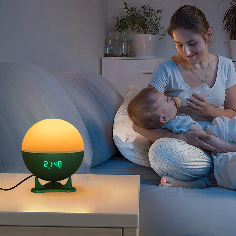2023 Bluetooth Smart Night Light 16-Color Atmosphere Wake-Up Bedside Light Children's Mother and Baby Night Light Atmosphere Desk Lamp