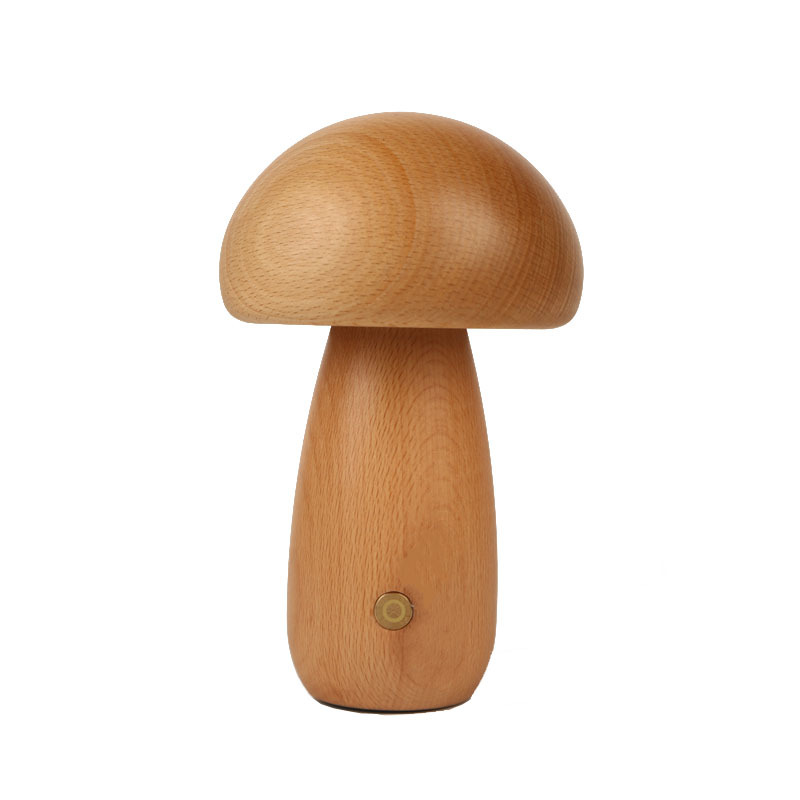 Mushroom night light touch bedside night light LED decorative atmosphere stick desktop home solid wood atmosphere lamp