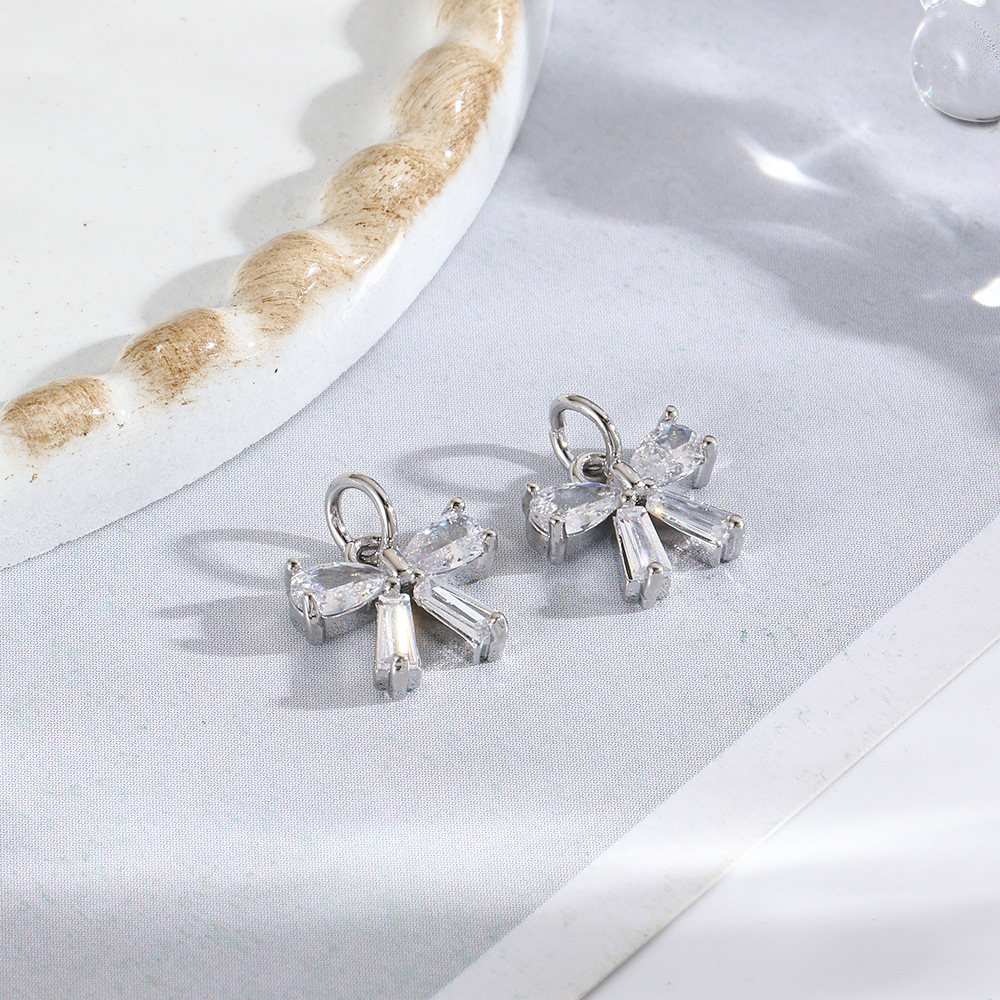 Niche simple set zircon butterfly & bow pendant DIY handmade necklace bracelet earring pendant jewelry accessories materials