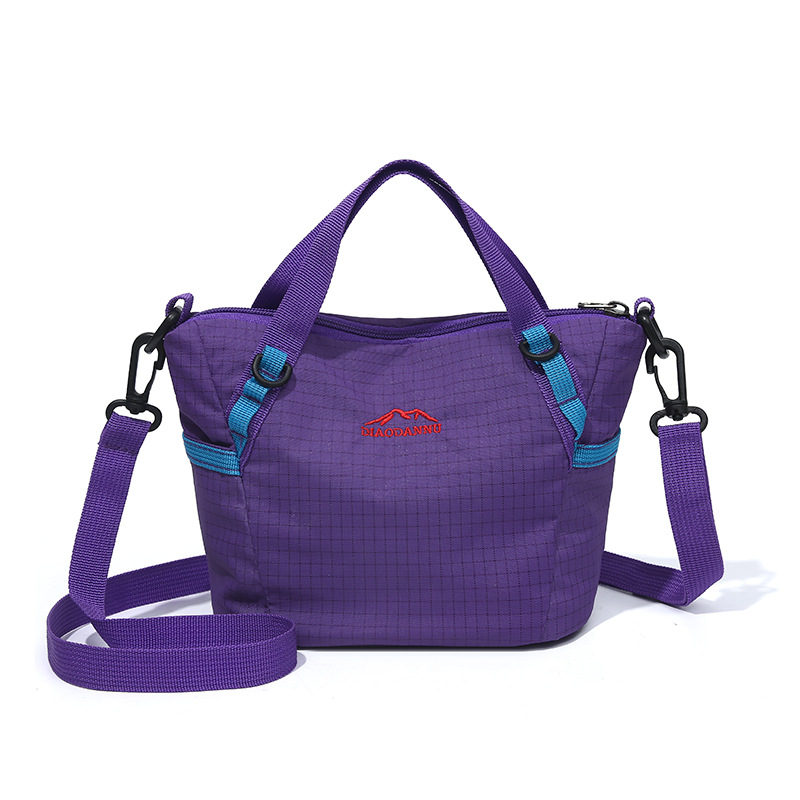 2026 New Dopamine Contrast Color Small Tote Bag Lightweight Nylon Handbag Casual Commute Crossbody Shoulder Bag