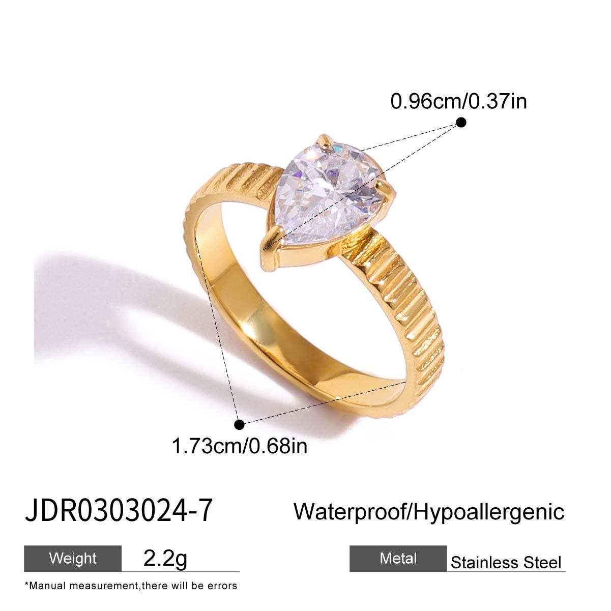 Jieding zircon hand jewelry small square sugar ring titanium steel jewelry women stainless steel accessories