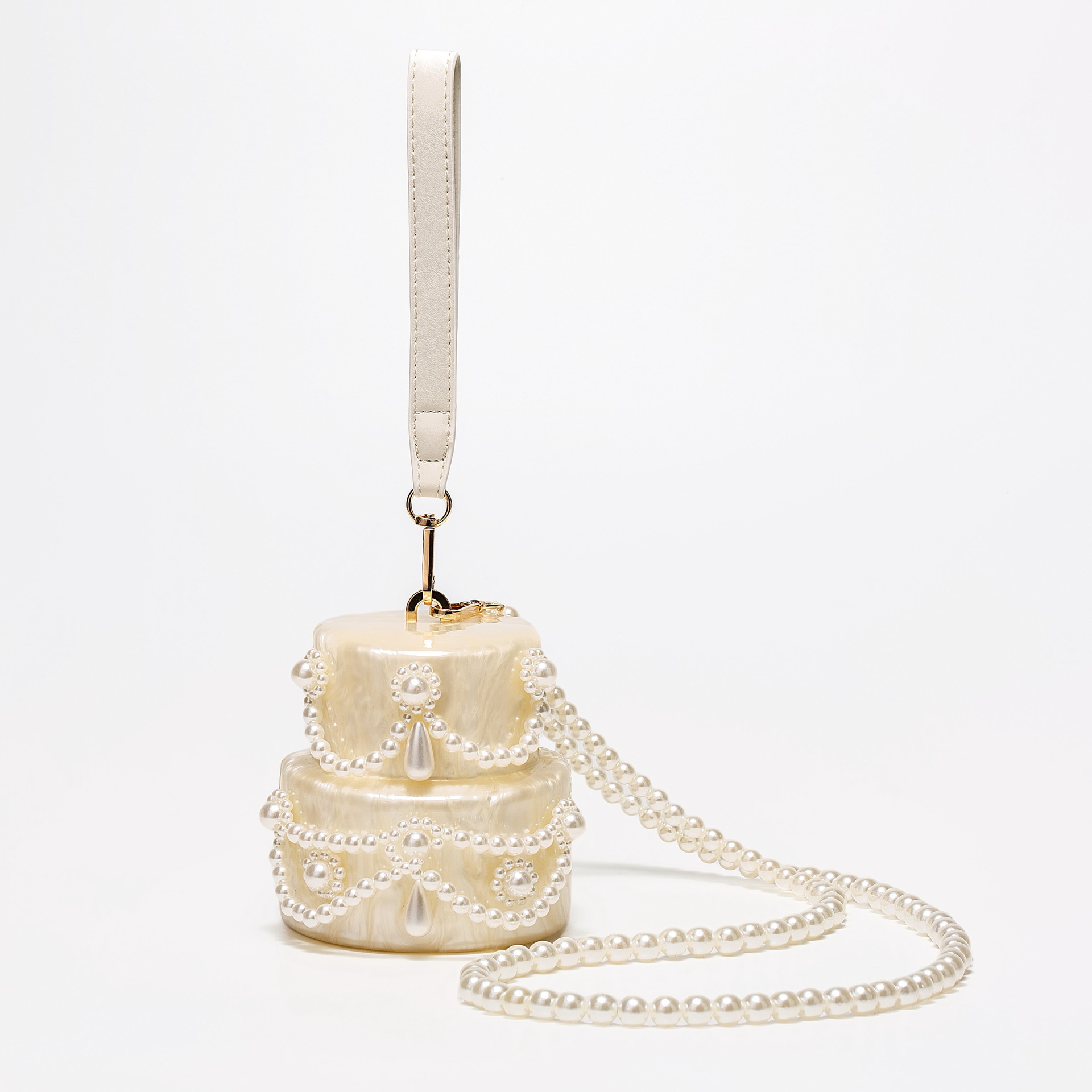 2025 New Women's Single Shoulder Crossbody Bag Irregular Shell Acrylic Bag Wedding Banquet Clutch