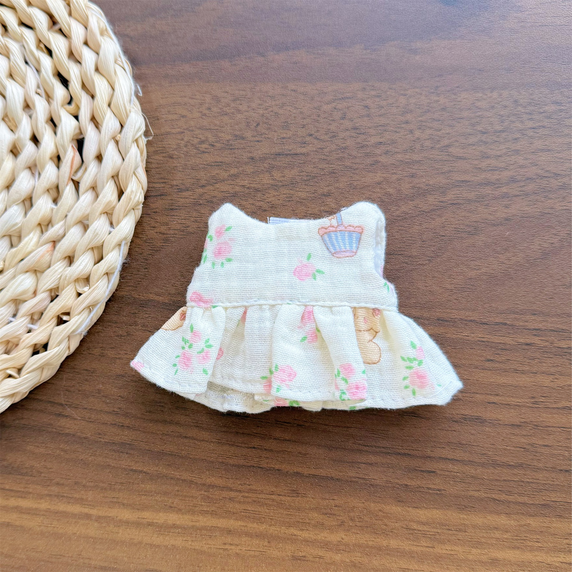 Original new summer long-legged KT Gazi sister crying baby Labubu pastoral style dress doll clothes