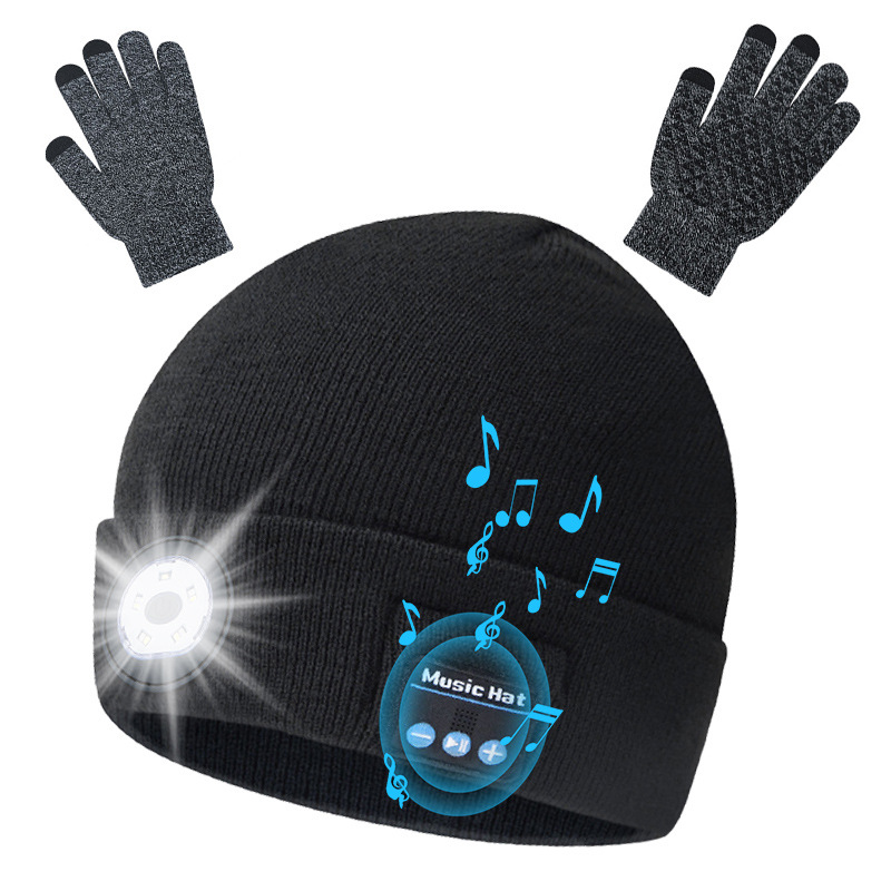 Chuanglineng rechargeable washable Bluetooth hat new LED light-up Bluetooth 5.4 music knitted hat private mold