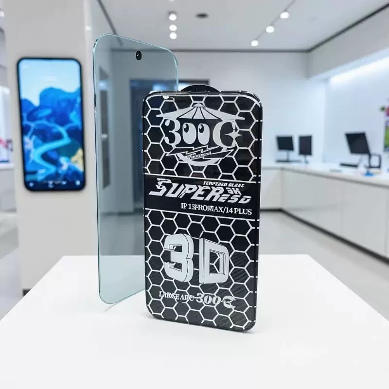 Applicable for Apple 17Promax Electroplated 3D 300C Super Large Arc Edge 16 Tempered Glass Film 15 HD 14 Dust Proof Screen Protector