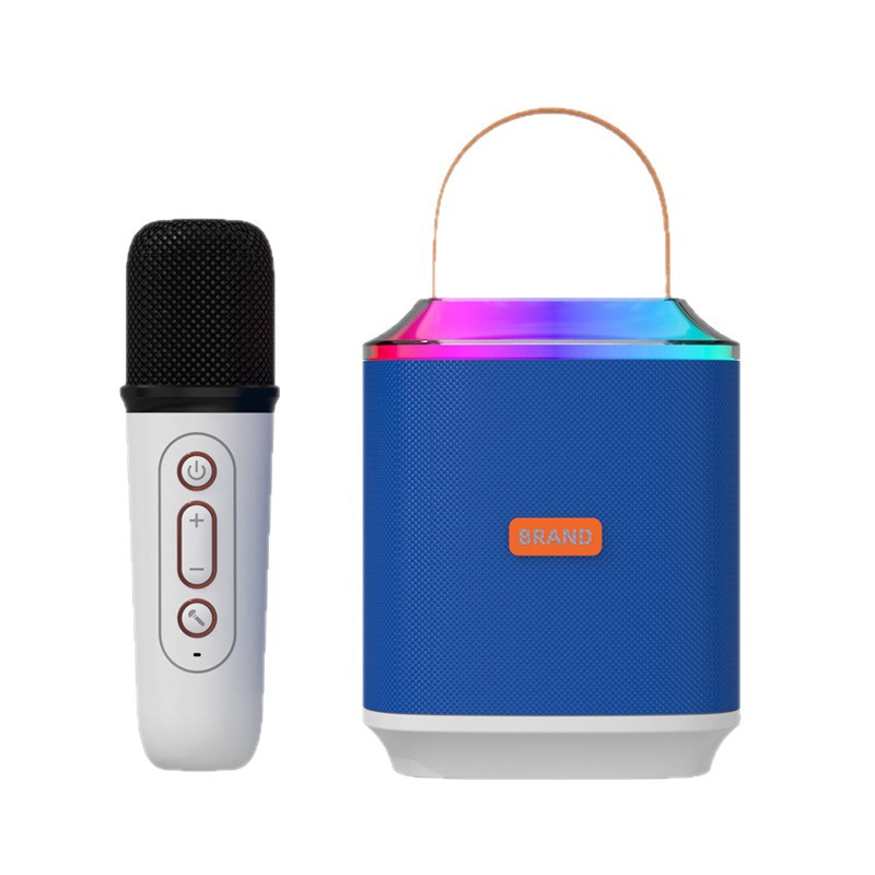 Fabric Bluetooth Speaker Wireless Microphone All-in-One KTV Home Children Good Sound Quality Large Volume 10W