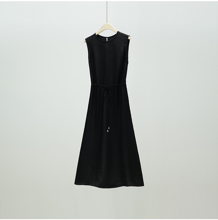 2026 Spring Summer New Heavyweight Dress for Women Sleeveless Round Neck Mulberry Silk Mid-Length Inner Wear Vest Dress