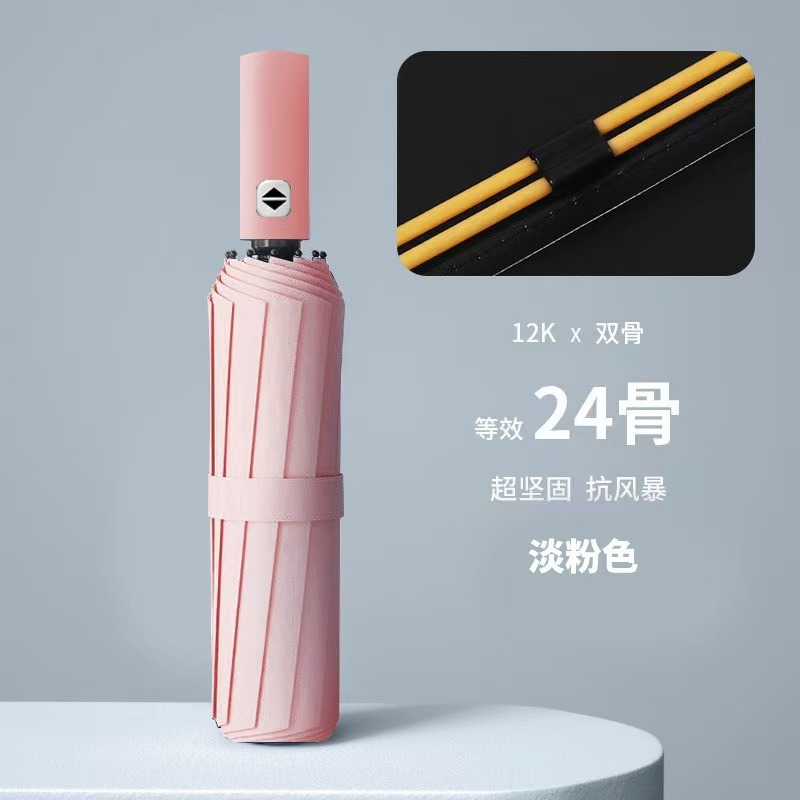 【②④骨自动伞】*淡粉色